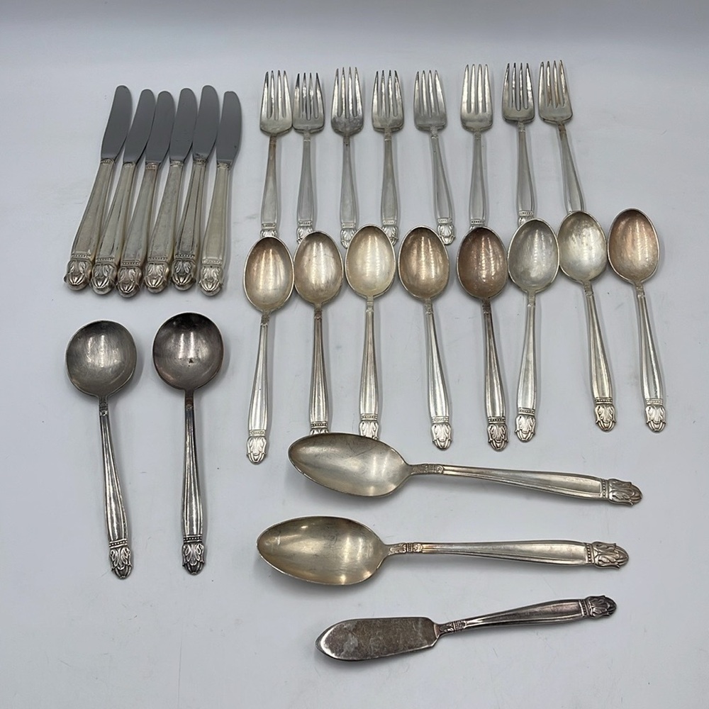 27 Pcs Holmes & Edwards in the "Danish Princess" pattern.